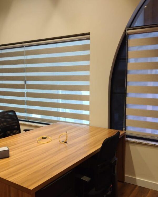 Cortina Double Vision Semi Blackout Prata