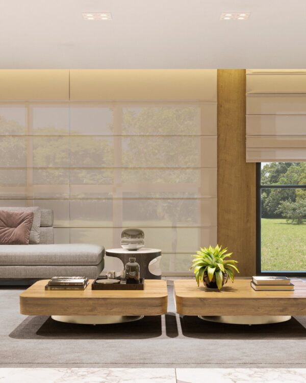 Cortina Romana Translúcido Nápoles Bege